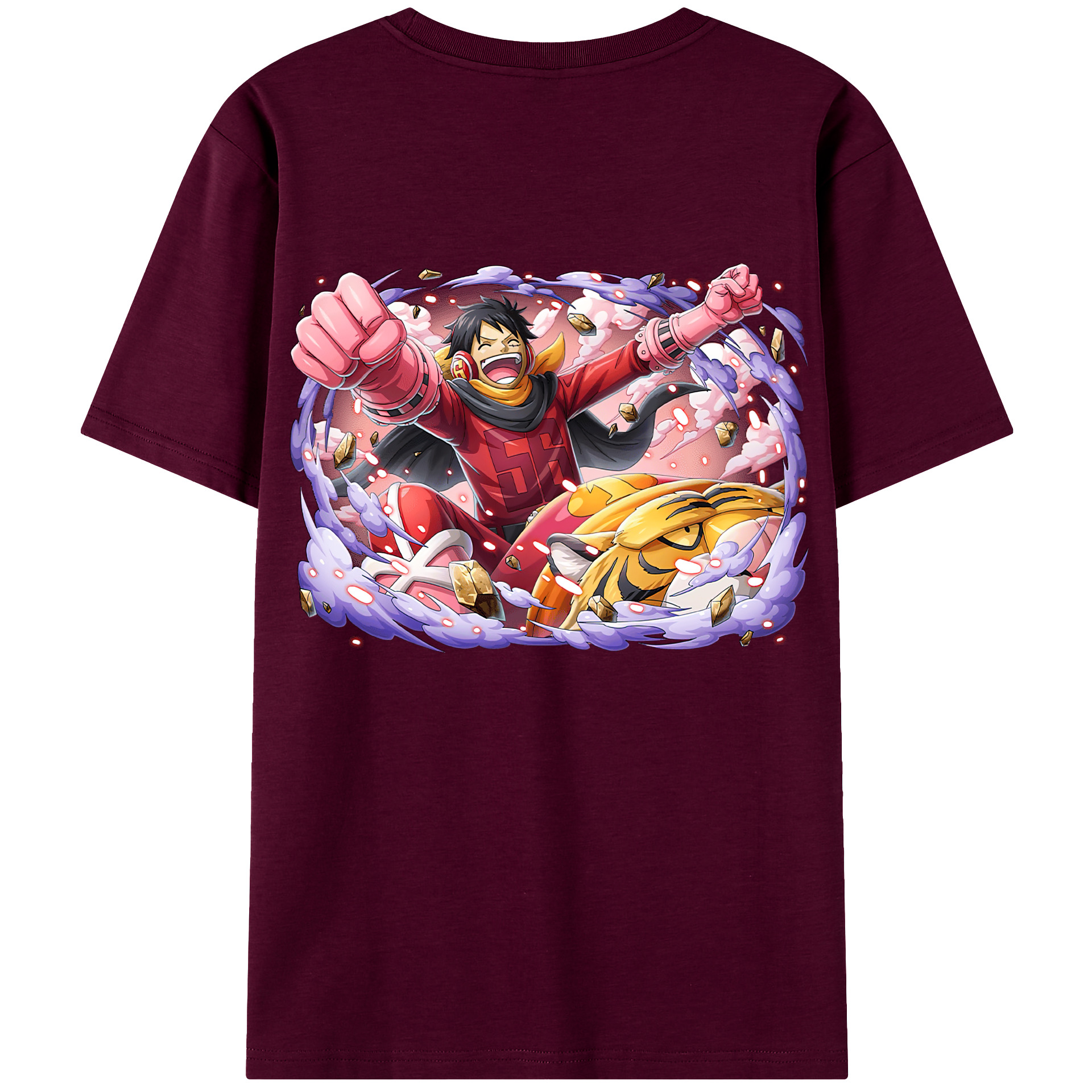ワンピース モンキー・D・ルフィ ONE PIECE Monkey D. Luffy レディース半袖Tシャツ(バックプリント)